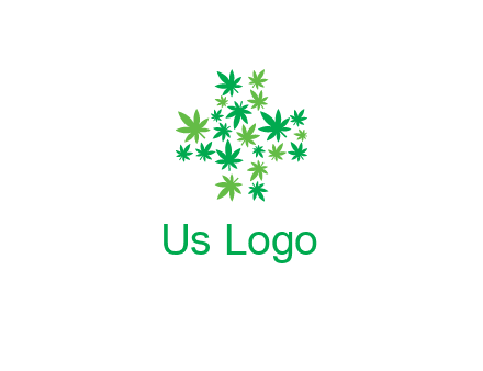marijuana creating medical cross symbol