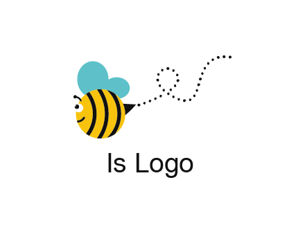 flying and smiling honey bee logo