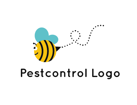flying and smiling honey bee logo
