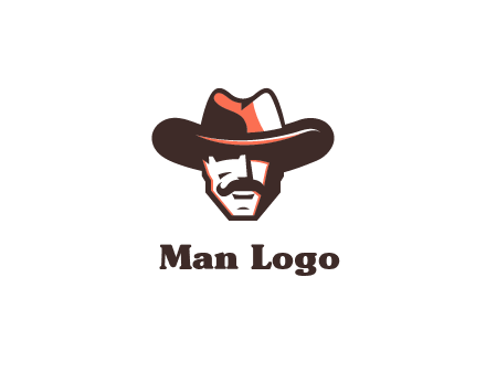 cowboy with moustache illustration
