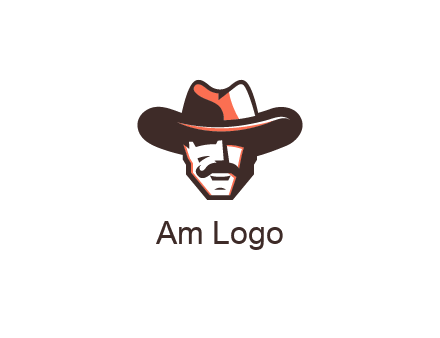 cowboy with moustache illustration
