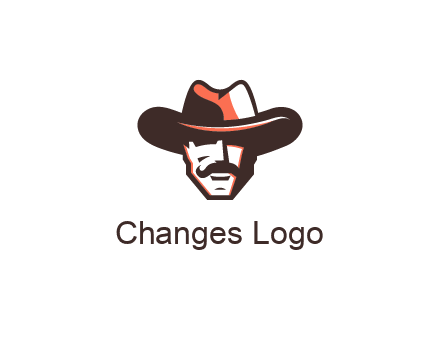 cowboy with moustache illustration