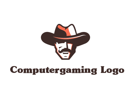 cowboy with moustache illustration