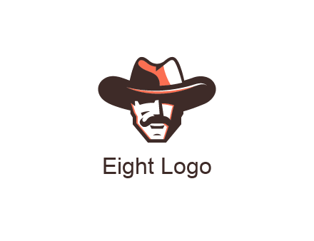 cowboy with moustache illustration