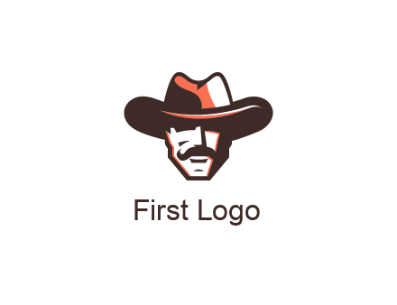 cowboy with moustache illustration