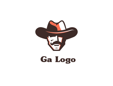 cowboy with moustache illustration