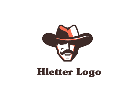 cowboy with moustache illustration