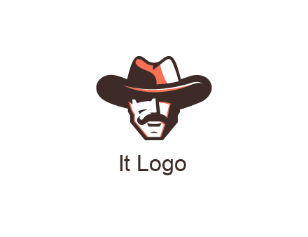 cowboy with moustache illustration