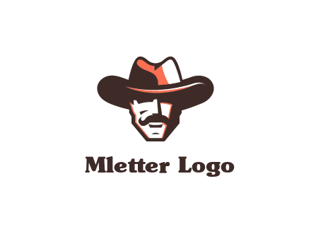 cowboy with moustache illustration