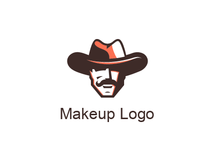 cowboy with moustache illustration