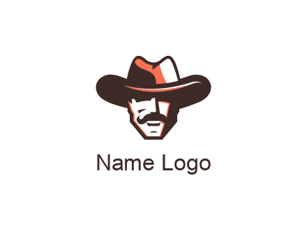 cowboy with moustache illustration