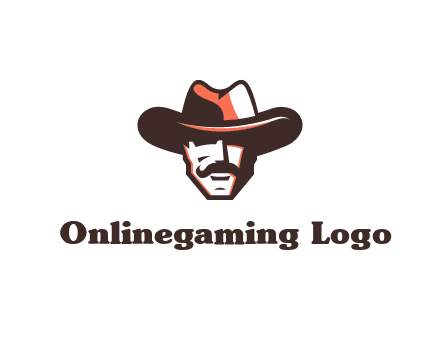 cowboy with moustache illustration