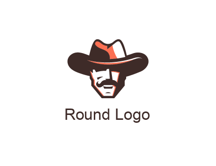 cowboy with moustache illustration