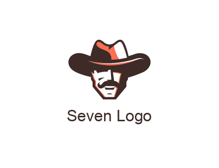 cowboy with moustache illustration