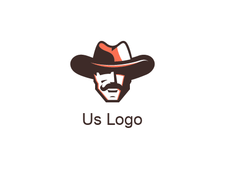 cowboy with moustache illustration