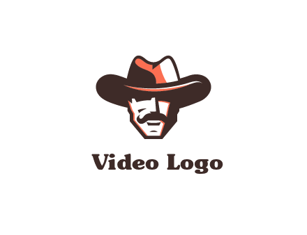 cowboy with moustache illustration