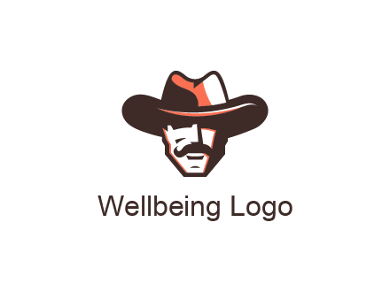 cowboy with moustache illustration