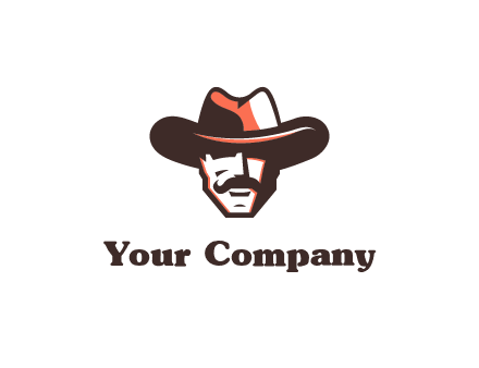 cowboy with moustache illustration