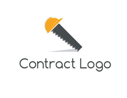 hat on hand saw construction logo