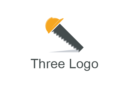hat on hand saw construction logo