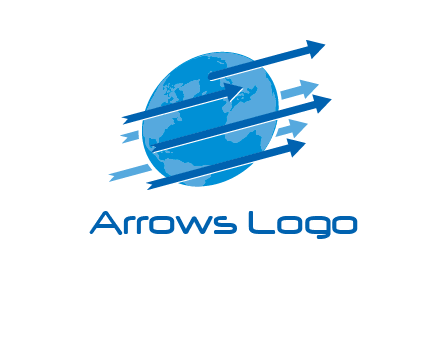 moving arrows with globe logo