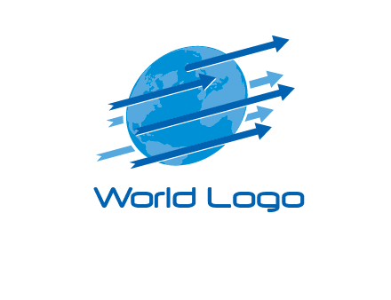moving arrows with globe logo