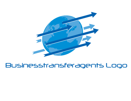 moving arrows with globe logo