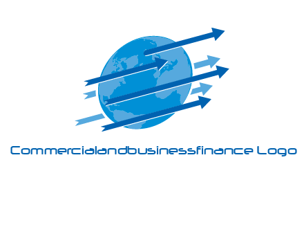 moving arrows with globe logo