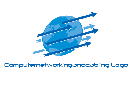 moving arrows with globe logo