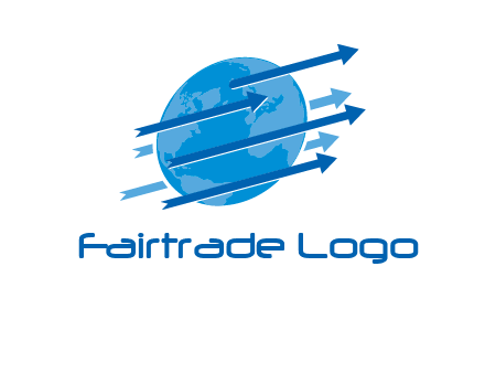 moving arrows with globe logo