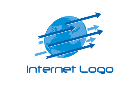 moving arrows with globe logo