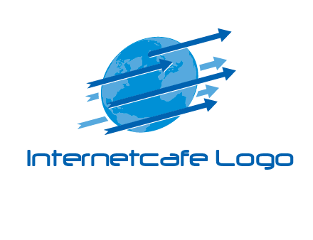 moving arrows with globe logo