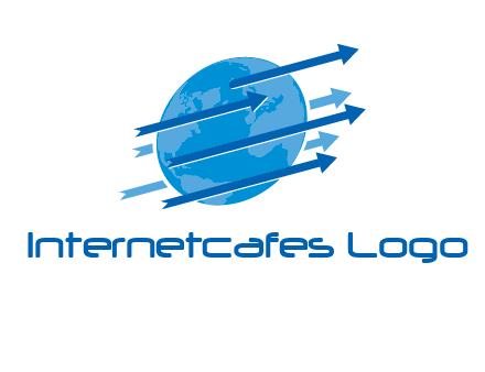 moving arrows with globe logo