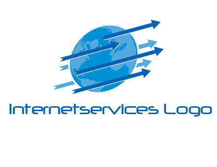 moving arrows with globe logo