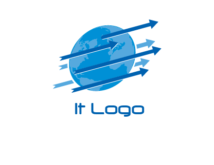 moving arrows with globe logo