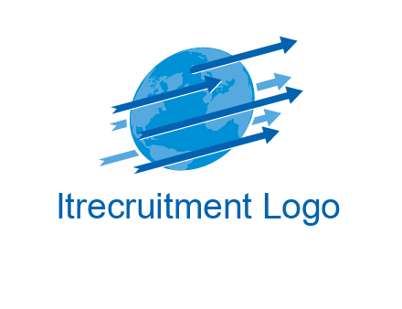 moving arrows with globe logo