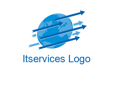 moving arrows with globe logo