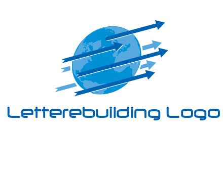 moving arrows with globe logo