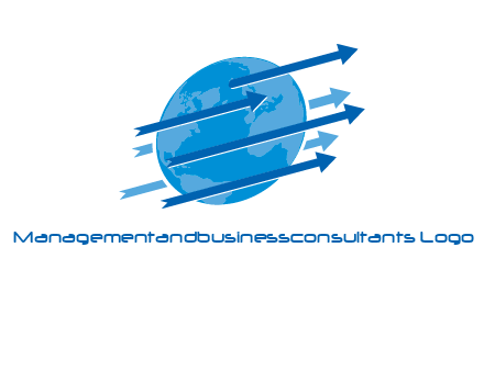 moving arrows with globe logo