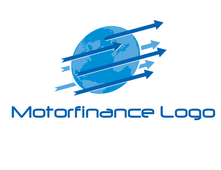 moving arrows with globe logo