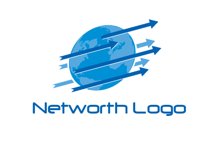 moving arrows with globe logo