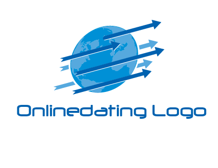 moving arrows with globe logo