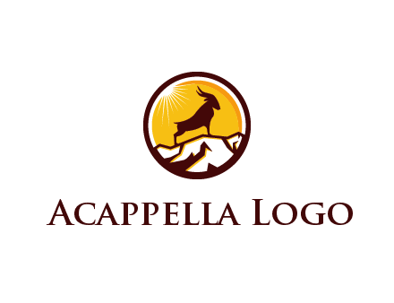 silhouette goat standing on mountain logo
