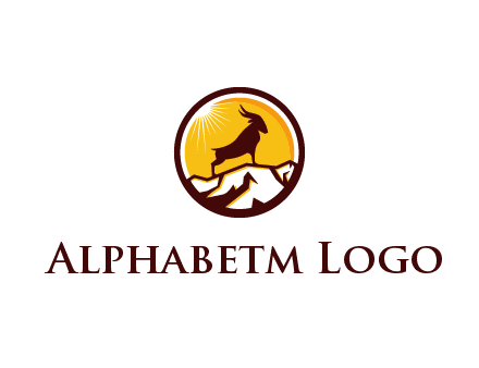 silhouette goat standing on mountain logo
