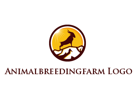 silhouette goat standing on mountain logo