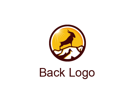silhouette goat standing on mountain logo