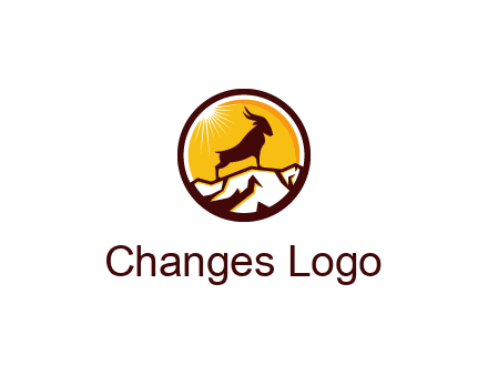 silhouette goat standing on mountain logo