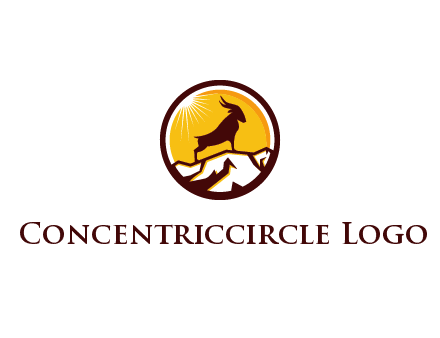 silhouette goat standing on mountain logo