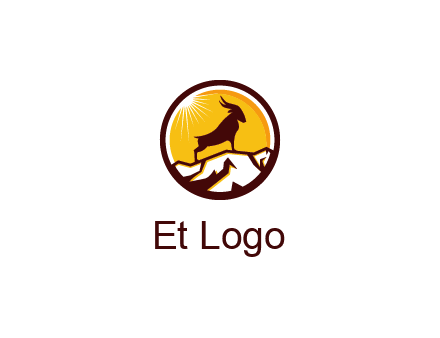 silhouette goat standing on mountain logo