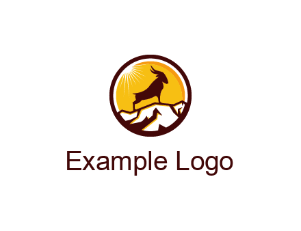 silhouette goat standing on mountain logo
